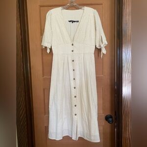 Vero Moda Cream Puff Sleeve Button-down Sundress